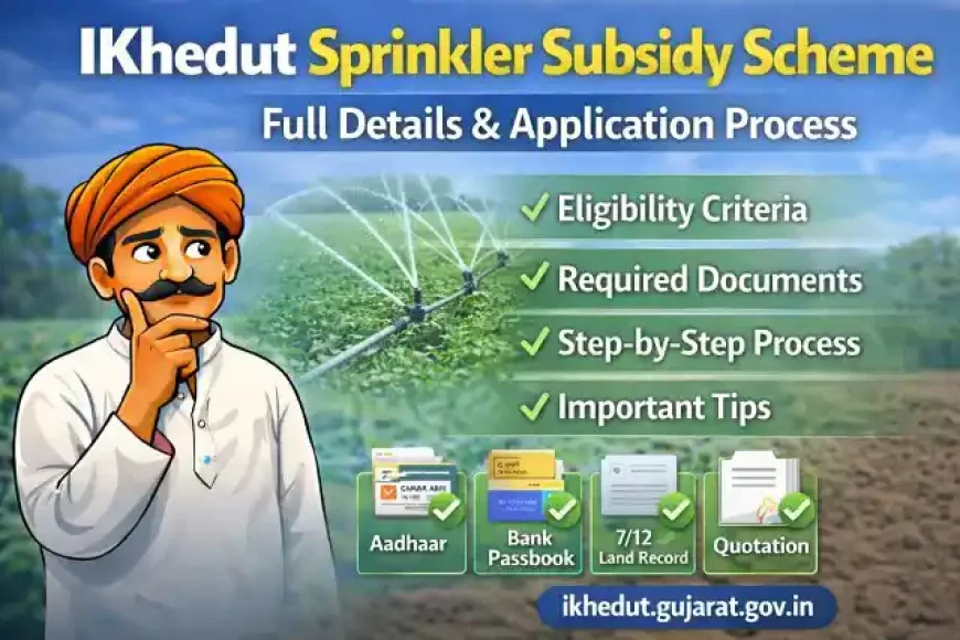 સ્પ્રિંકલર સબસિડી યોજના 2026- ફુવારા પદ્ધતિ માટે ખેડૂતોને મળશે આટલી સહાય, જાણો અરજી પ્રક્રિયા
