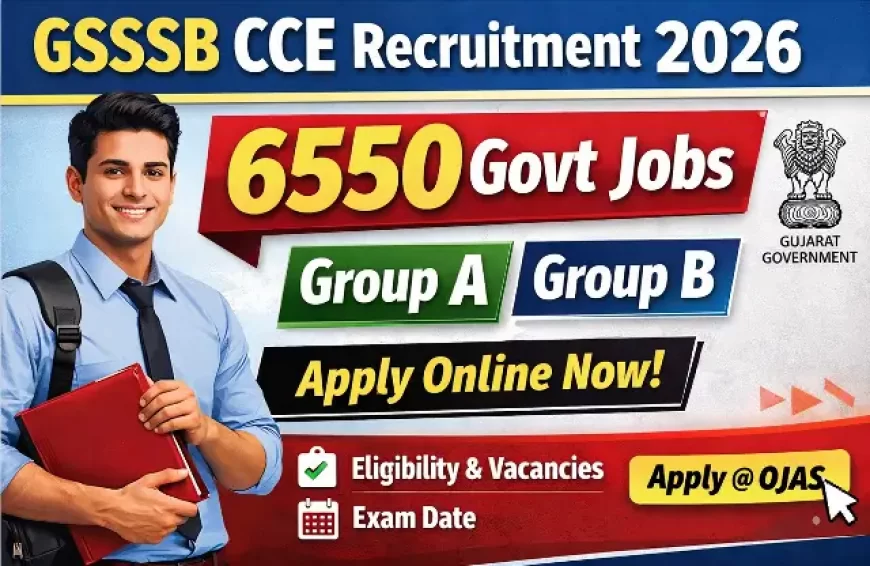 GSSSB CCE Recruitment 2026: 6550 ખાલી જગ્યાઓ માટે ફોર્મ ભરાવાનું શરૂ, જાણો લાયકાત અને છેલ્લી તારીખ